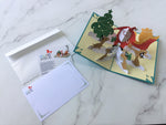 Load image into Gallery viewer, Santa Claus & Reindeers Christmas Pop Up Card
