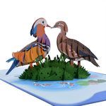 Load image into Gallery viewer, Mandarin Duck Couple Pop Up Card