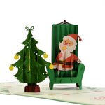 Load image into Gallery viewer, Santa Claus And Christmas Tree Pop Up Card
