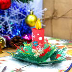 Load image into Gallery viewer, Sparkling Candle Christmas Pop Up Card
