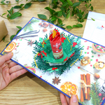 Load image into Gallery viewer, Sparkling Candle Christmas Pop Up Card

