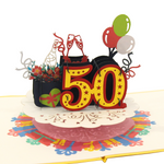 Load image into Gallery viewer, Golden Wedding 50th Anniversary Pop Up Card
