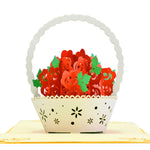 Load image into Gallery viewer, Rose Flowers Basket Pop Up Card