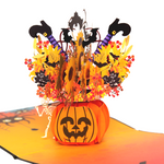 Load image into Gallery viewer, Sunflowers Pumpkin Halloween Pop Up Card
