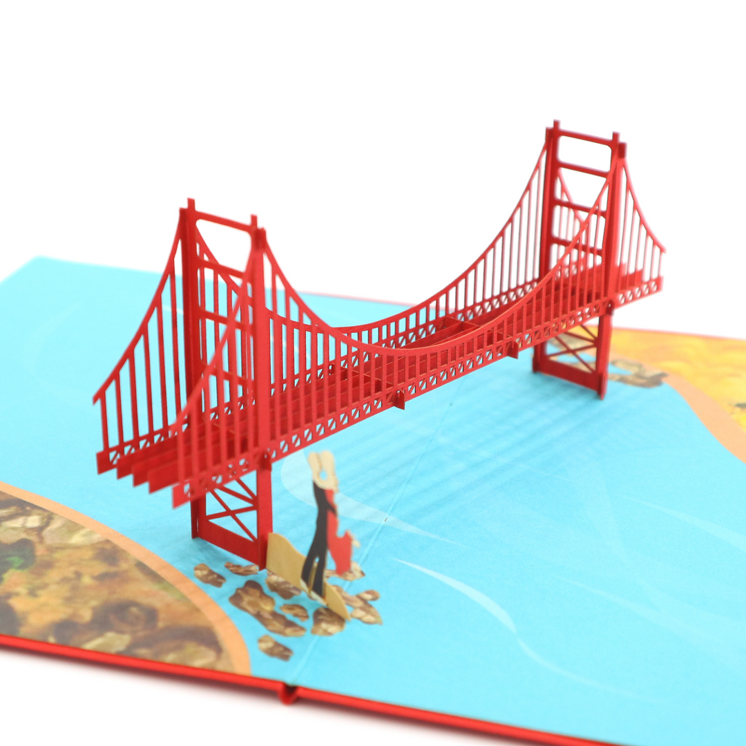 World's Best Romantic Golden Gate Bridge Pop Up Card