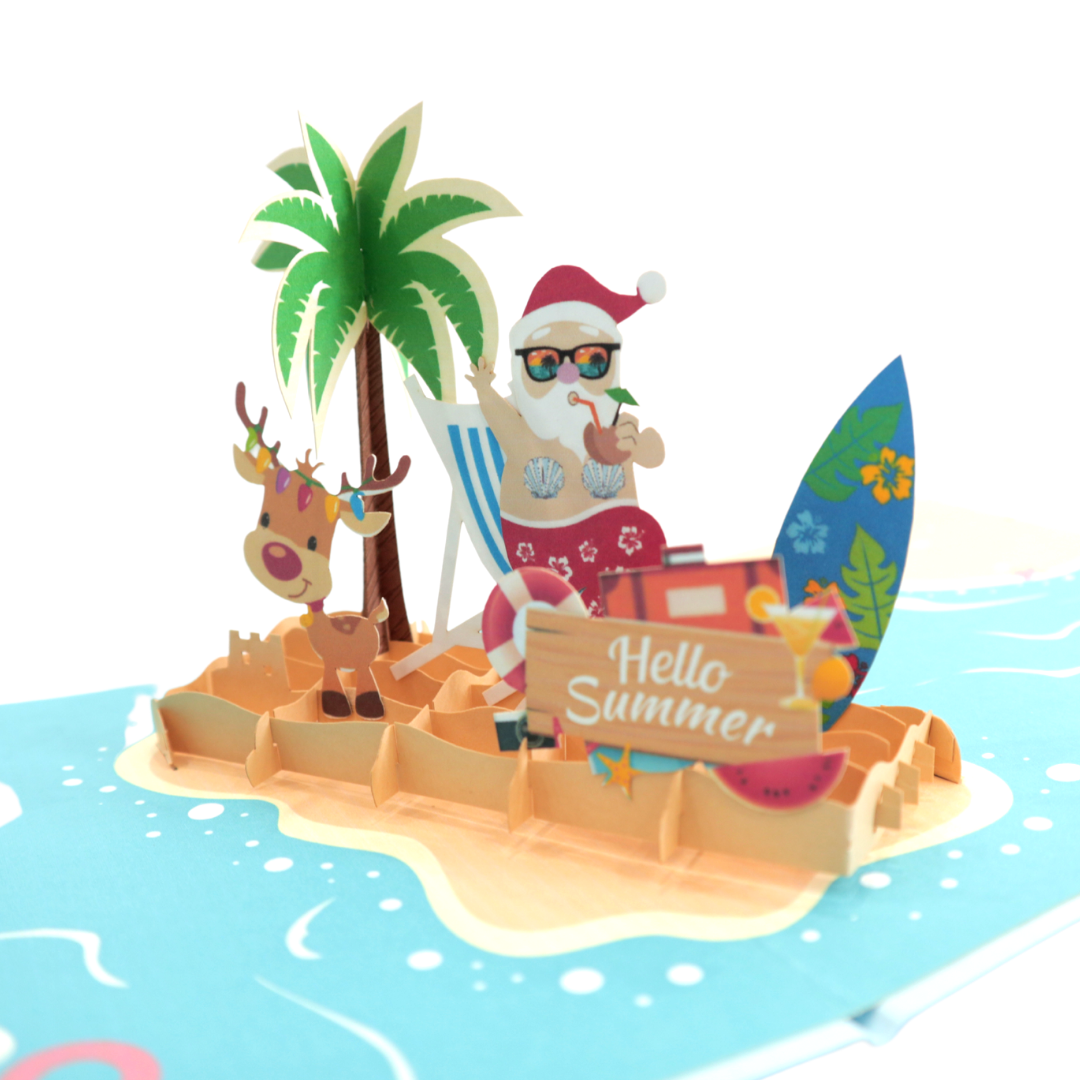 Tropical Christmas Pop Up Card