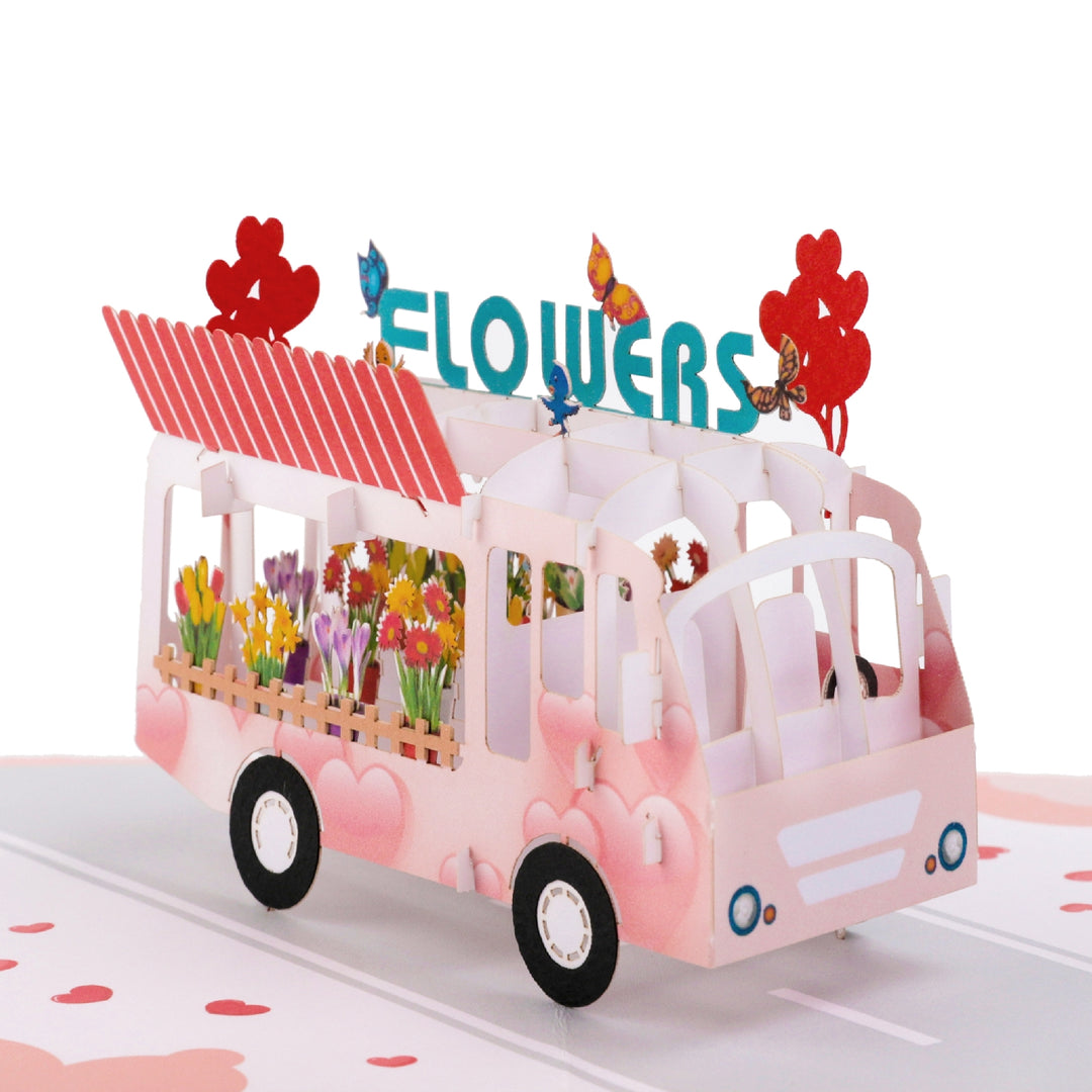 Flower Power Bus Pop Up Card