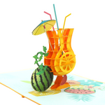 Load image into Gallery viewer, Tropical Drink Watermelon Lemon Pop Up Card