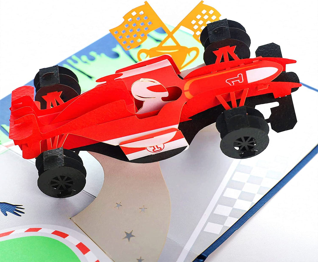 F1 Racing Car Pop Up Card