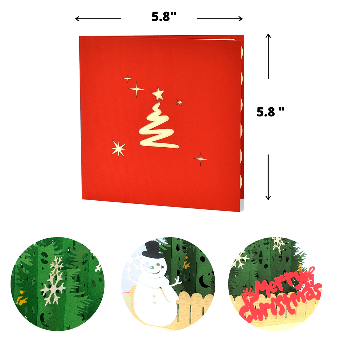 Snowman & Christmas Tree Pop Up Card
