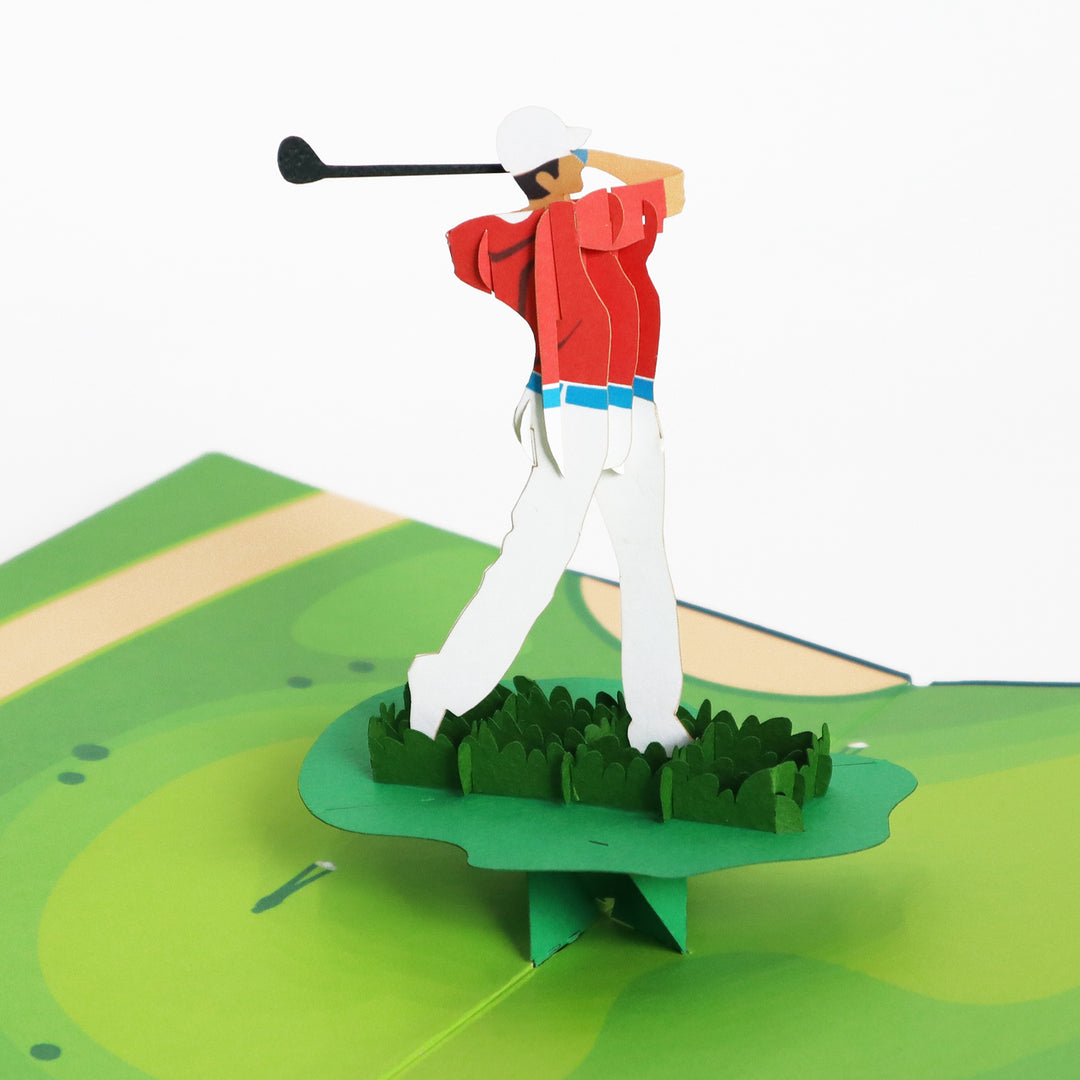 Golfer Pop Up Card