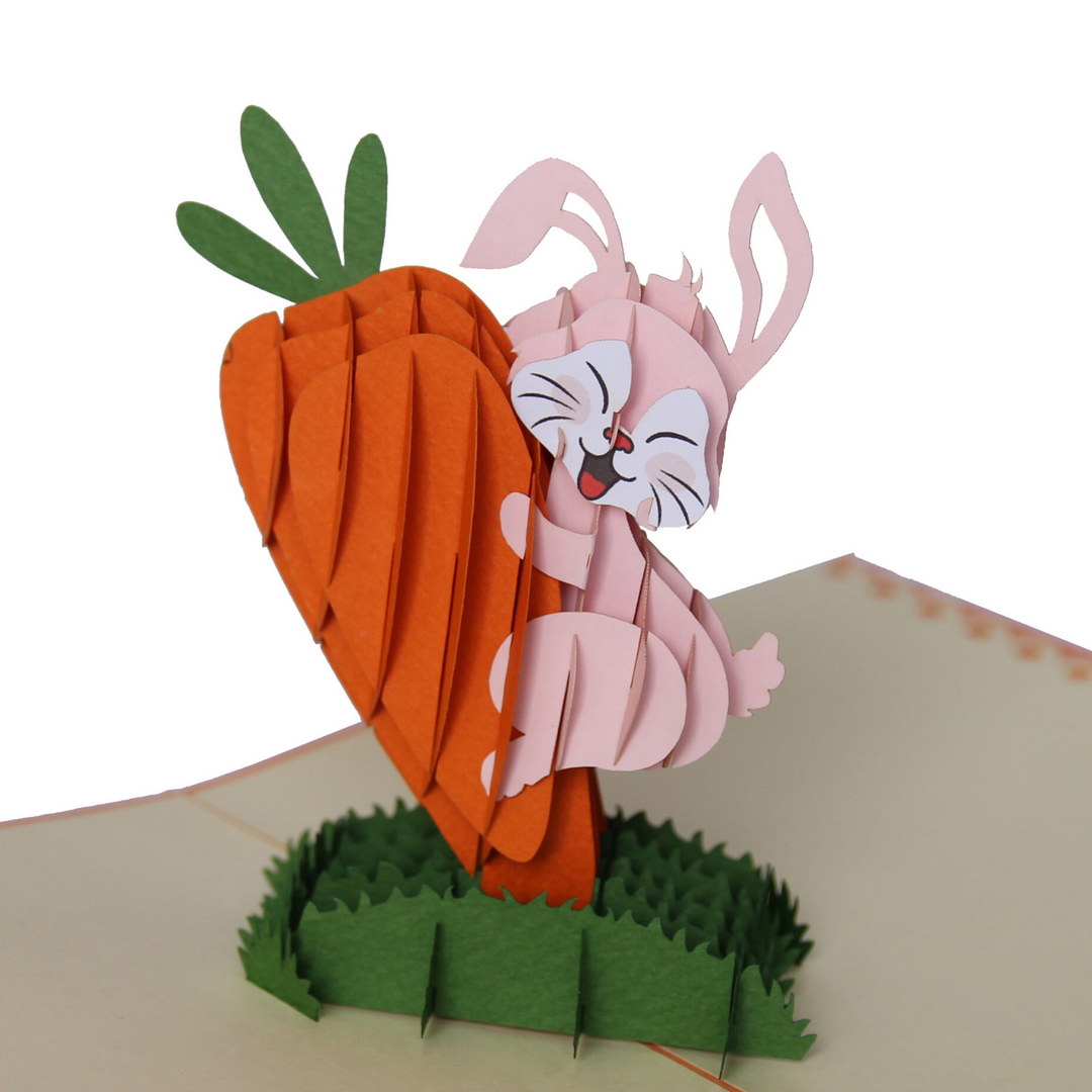 Funny Face Bunny Easter's Day Pop Up Card