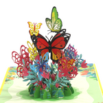 Load image into Gallery viewer, Colorful Butterflies and Floral Pop Up Card
