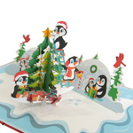 Load image into Gallery viewer, Adorable Penguin and Christmas Tree Pop Up Card