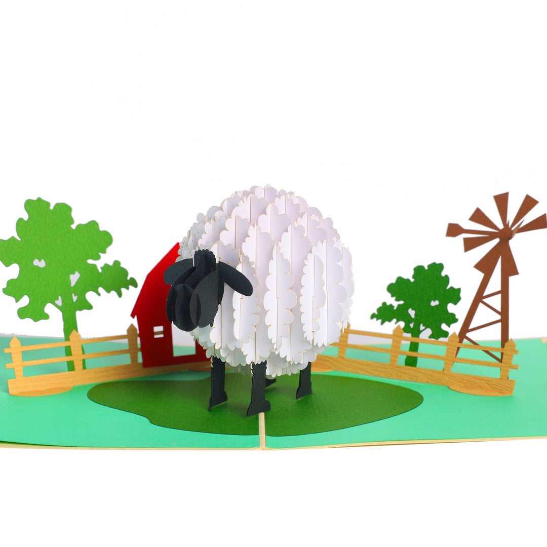 Lamb in Farm Pop Up Card