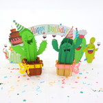 Load image into Gallery viewer, Funny Cactus Party Birthday Pop Up Card