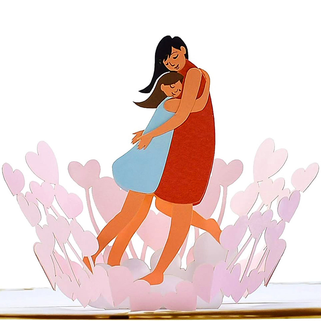 Warmest Hug Mom and Daughter Pop Up Card
