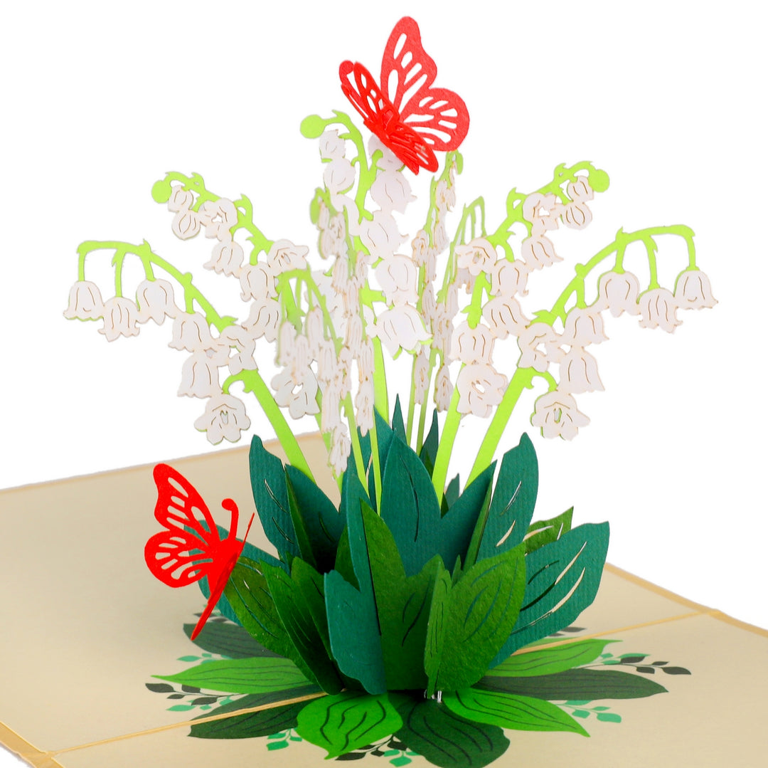 3D Lily of the Valley Flowers Pop Up Card