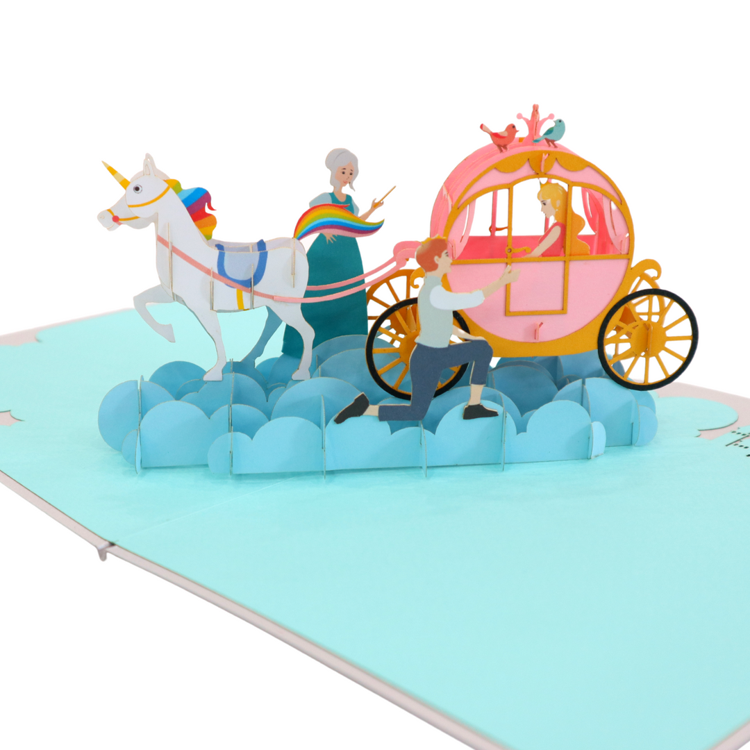 Cinderella with Fairy Carriage Pop Up Card