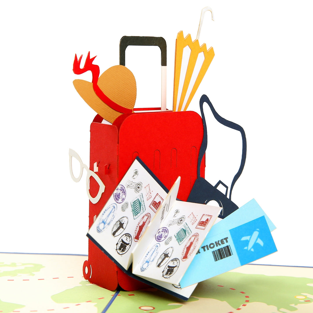 Travel Luggage Pop Up Card