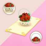 Load image into Gallery viewer, Rose Flowers Basket Pop Up Card
