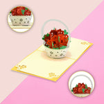 Load image into Gallery viewer, Rose Flowers Basket Pop Up Card