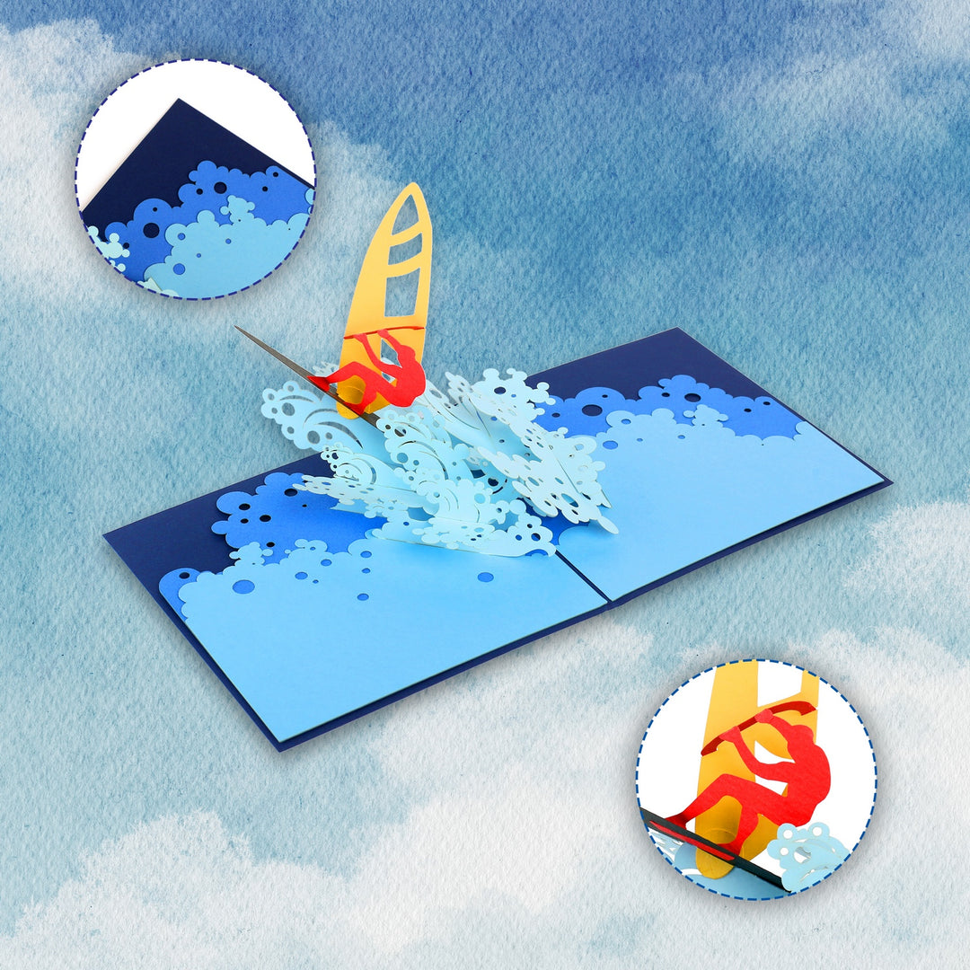 Surfing Popup Card
