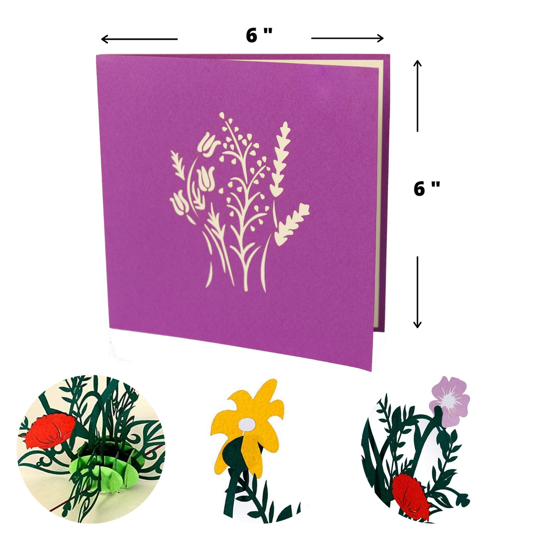 Gorgeous Wild Flowers Pop Up Card
