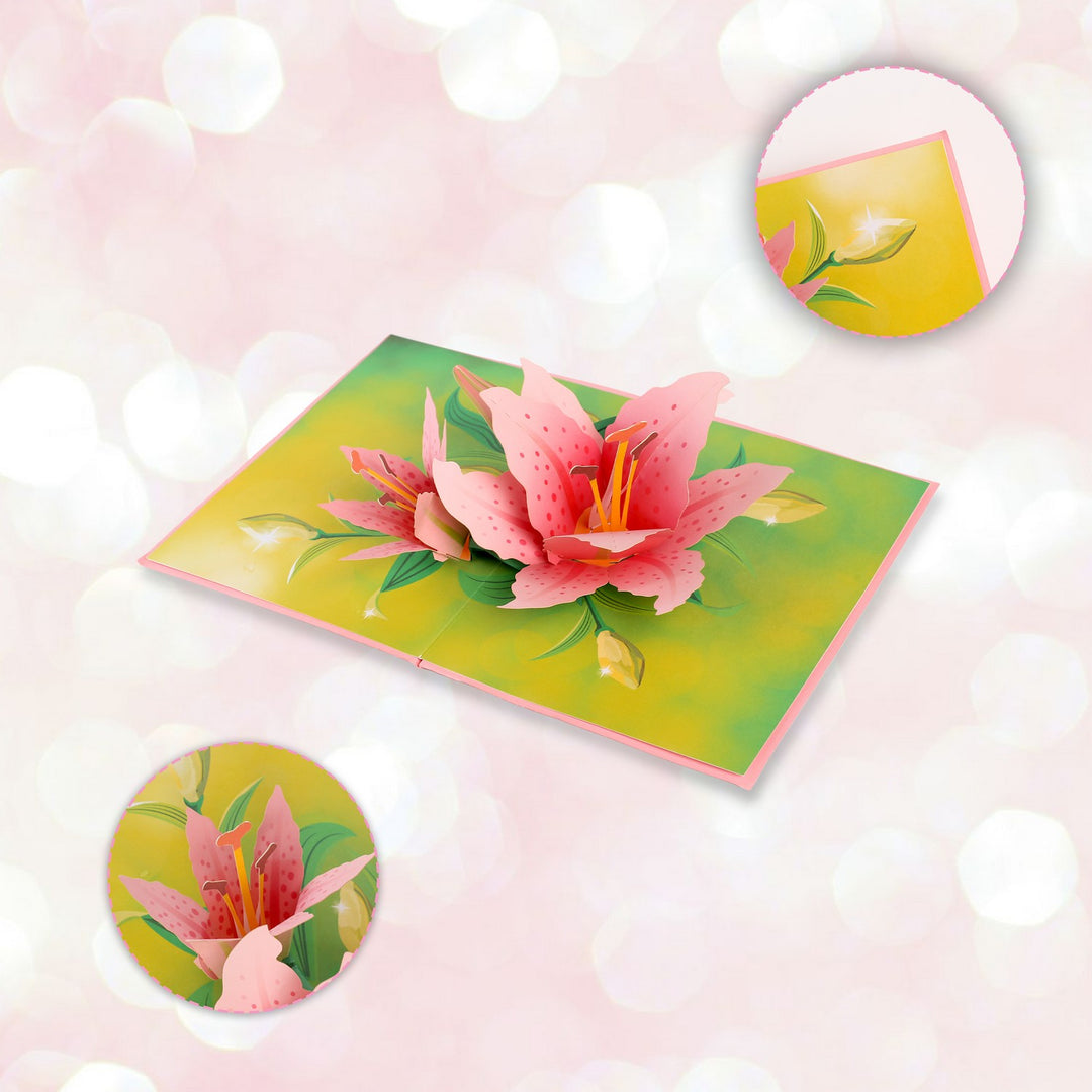 Gorgeous Lily Flowers Pop Up Card