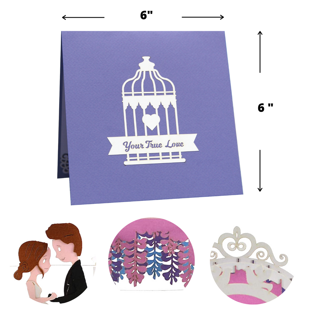 Bride & Groom Holding Hand Pop Up Card