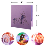 Load image into Gallery viewer, Bride and Groom in Wedding Car Pop Up Card
