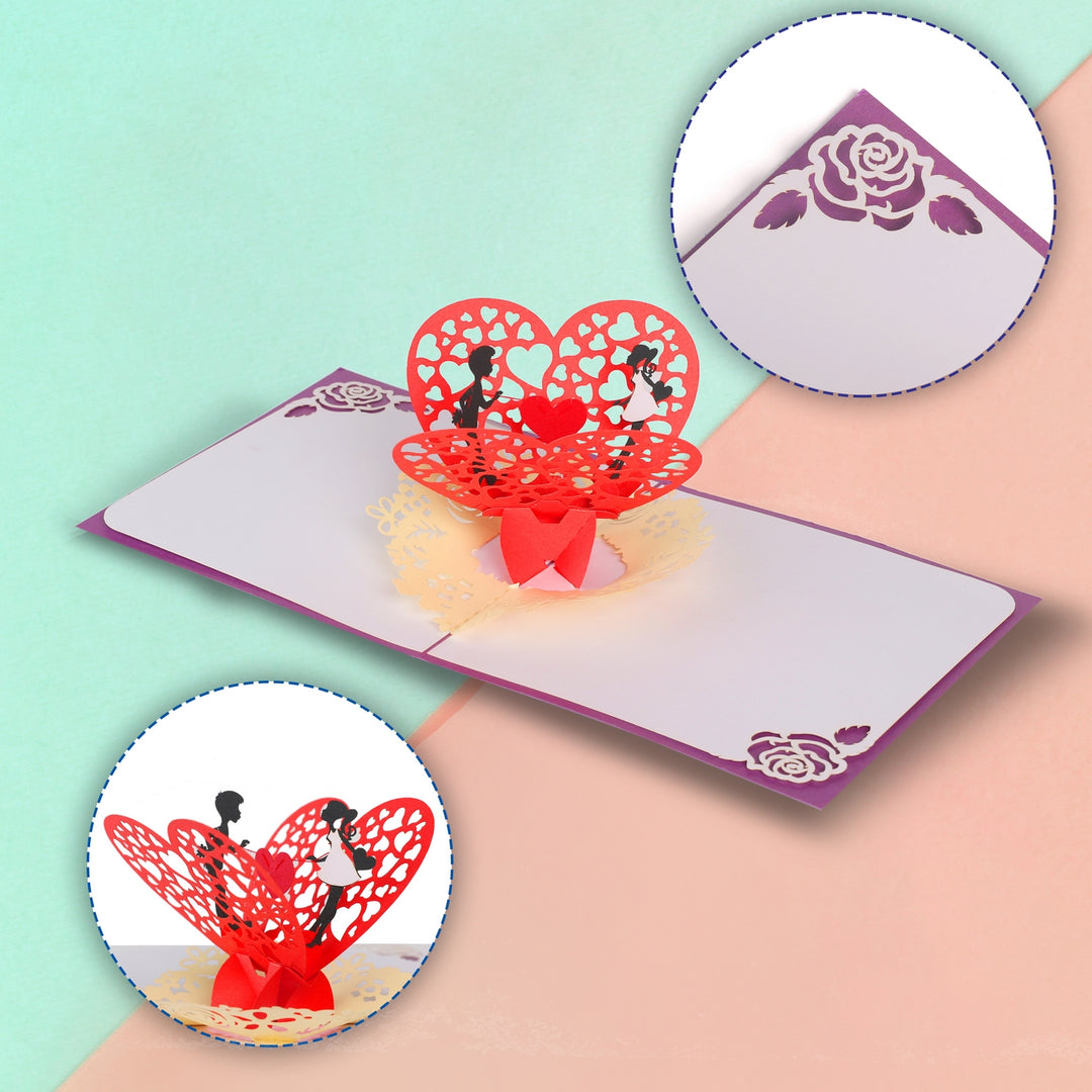 Love Heart Wings Pop Up Card