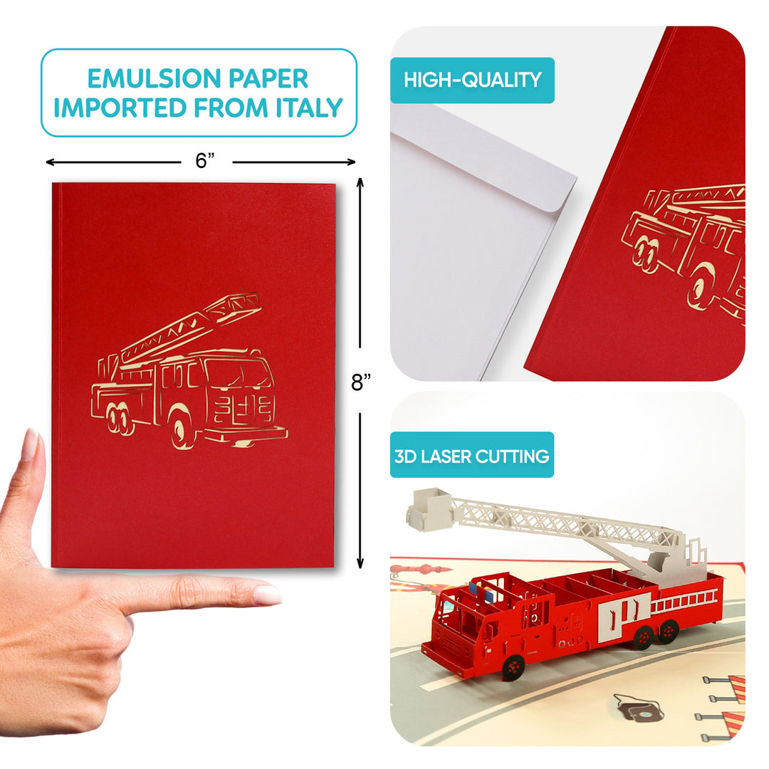 Fire Truck Popup Card