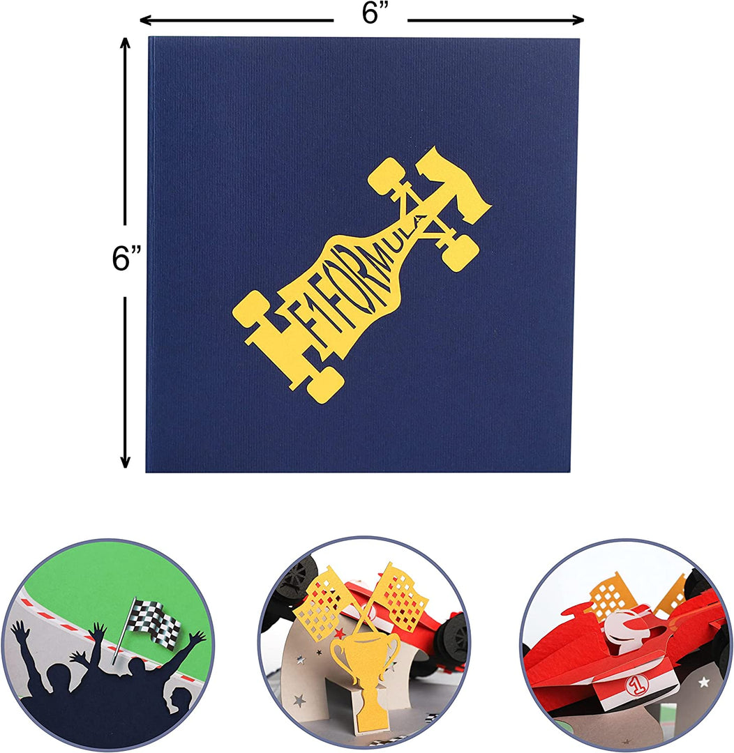 F1 Racing Car Pop Up Card