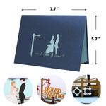 Load image into Gallery viewer, Romantic Bride &amp; Groom on the Quay Pop Up Card
