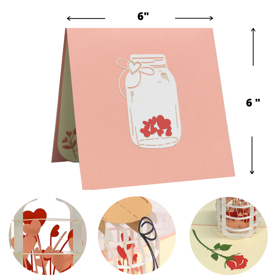 Love Heart in Jar Pop Up Card