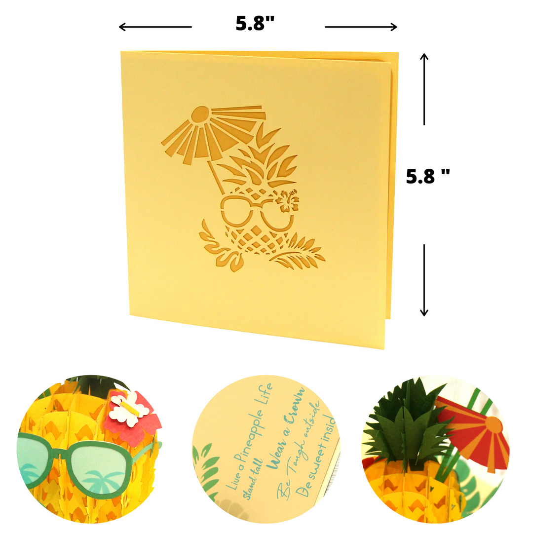 Funny Pineapple Drink Pop Up Card