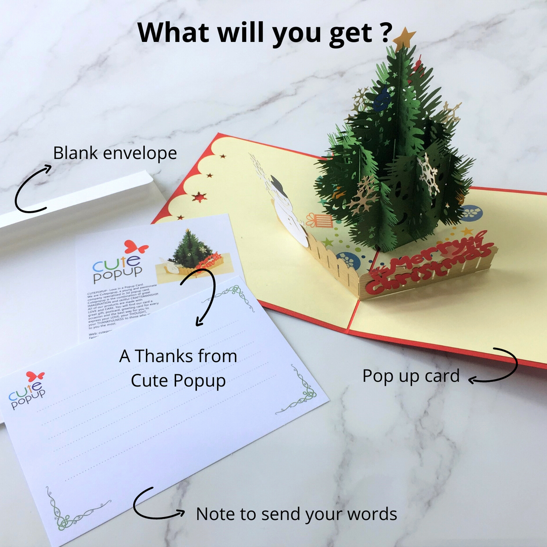 Snowman & Christmas Tree Pop Up Card