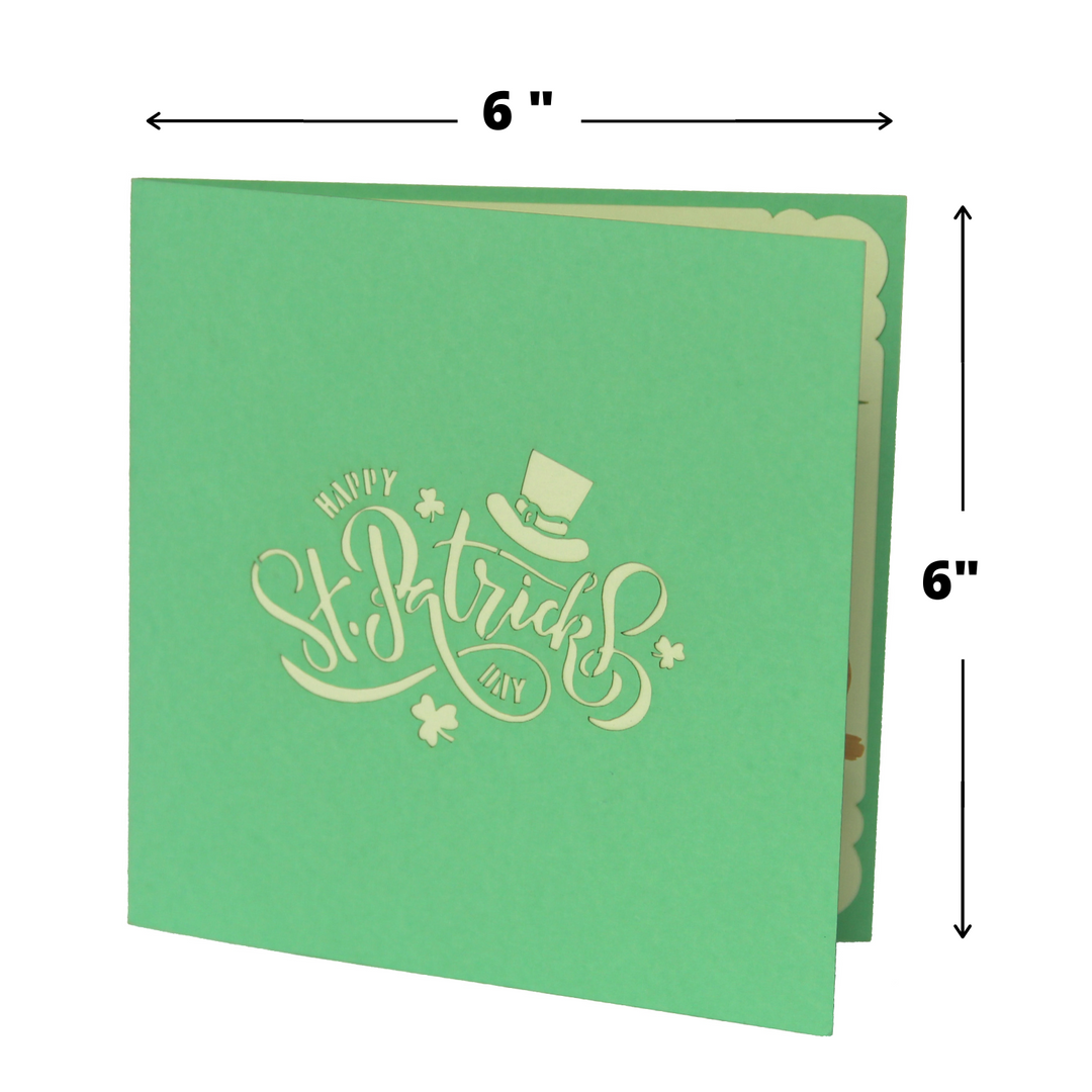 St Patricks Day Green Shamrock Pop Up Cards