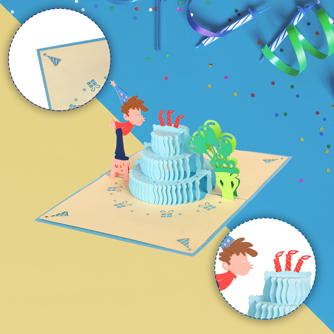 Kid Blow Candle Birthday Pop Up Card