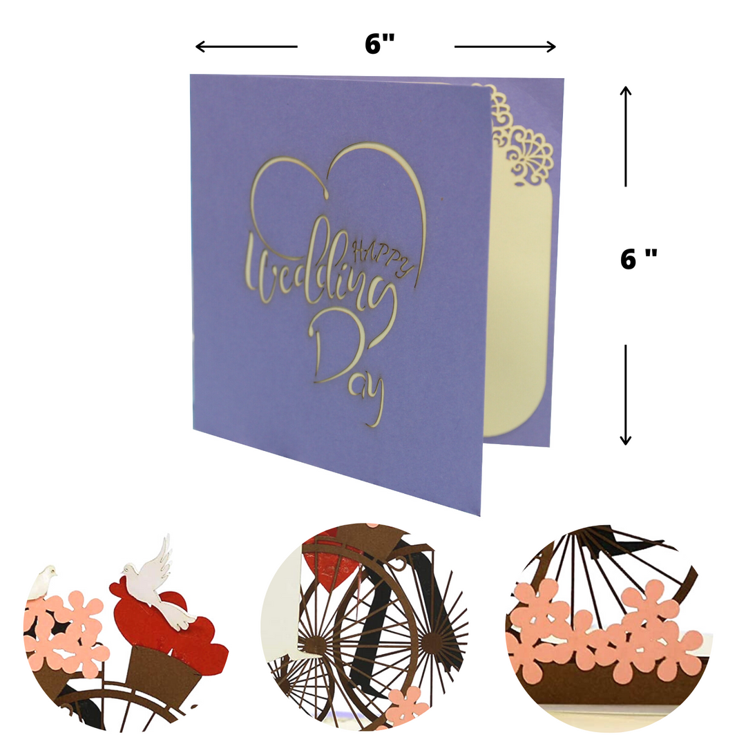 Romantic Couple Bike Ride Pop Up Card