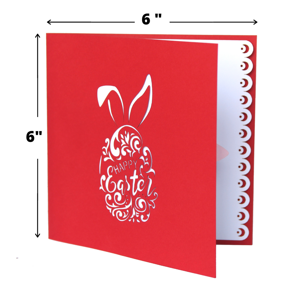 Pink Bunny with Egg Easter's Day Pop Up Card