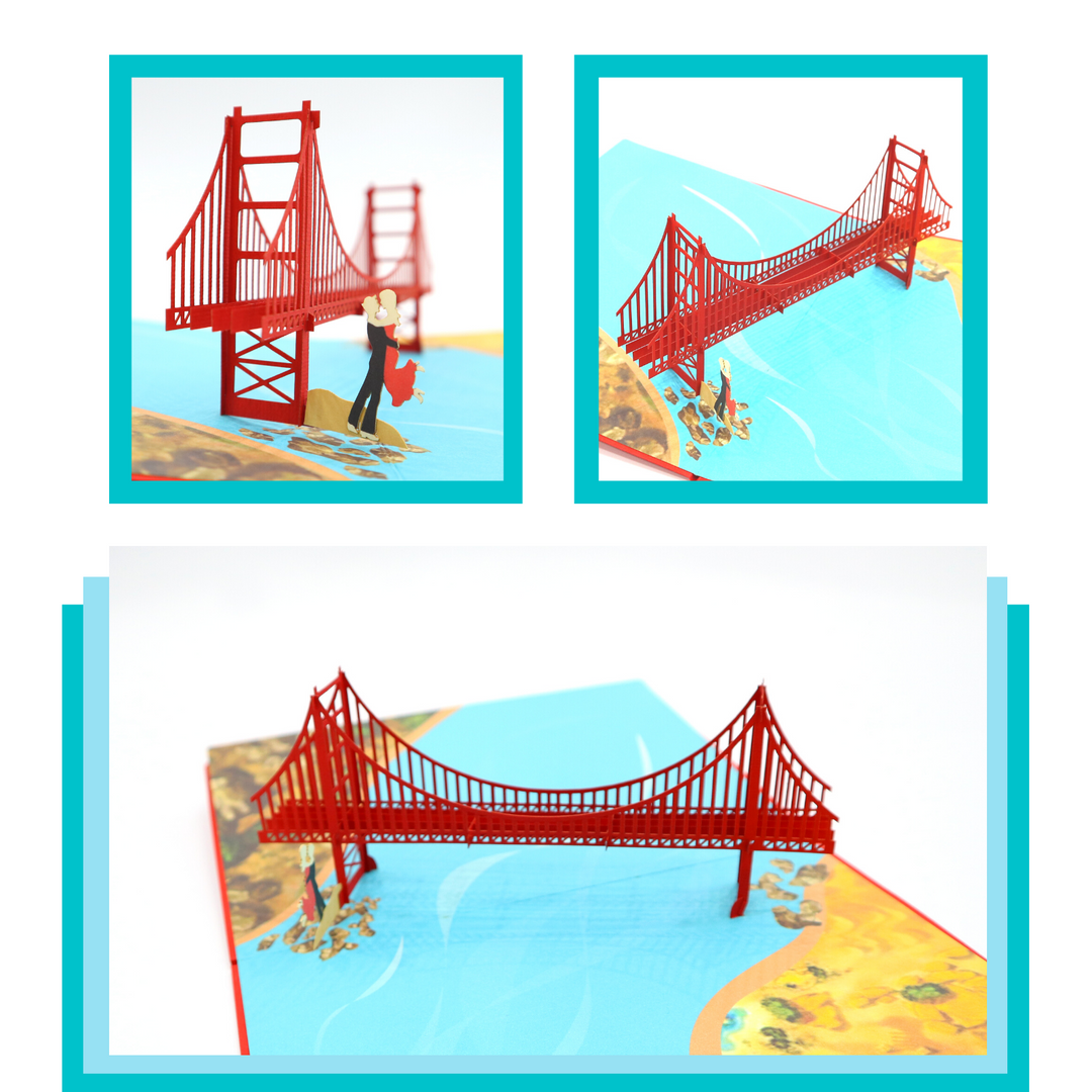 World's Best Romantic Golden Gate Bridge Pop Up Card