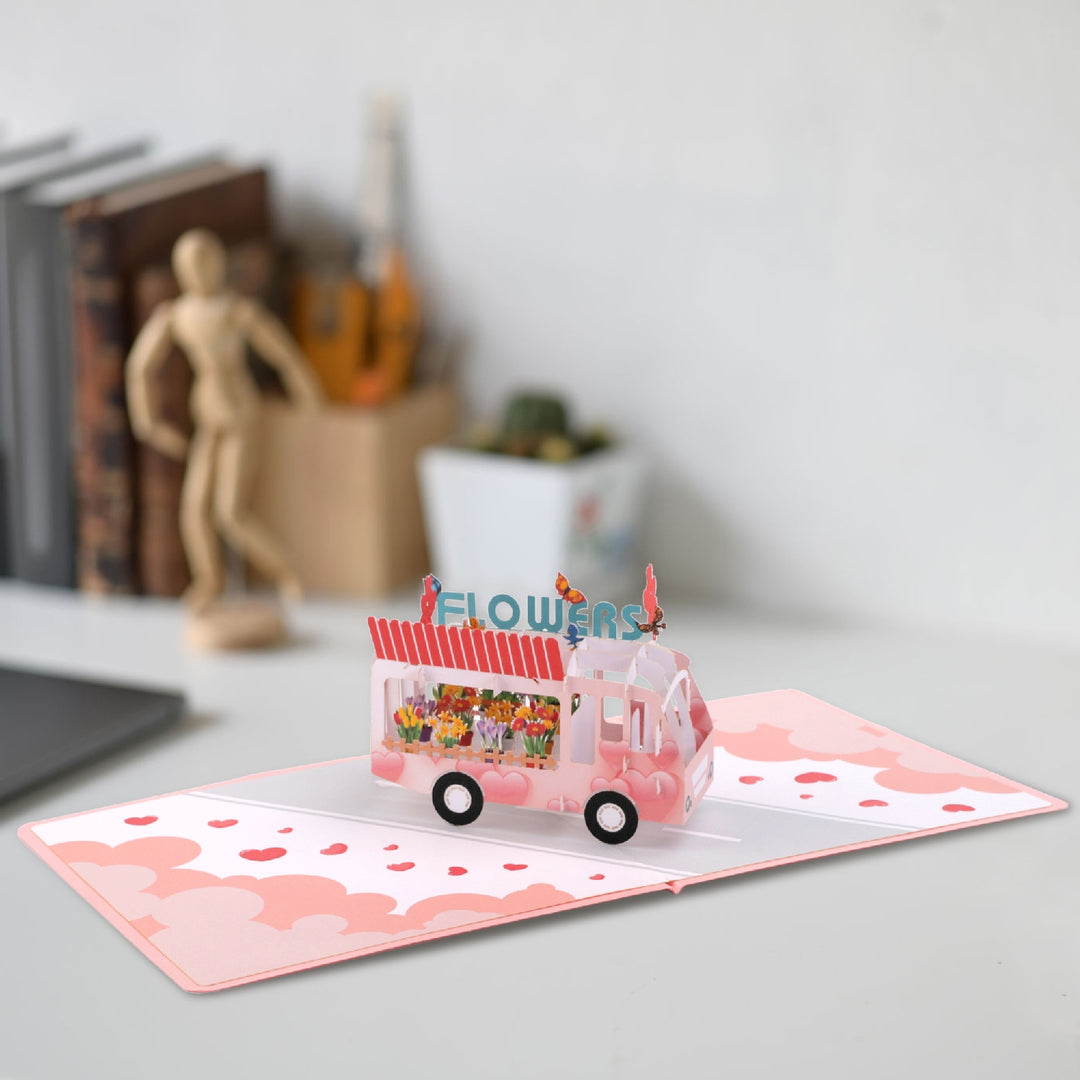 Flower Power Bus Pop Up Card