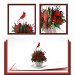 Load image into Gallery viewer, Red Cardinal and Poinsettia Pop Up Card