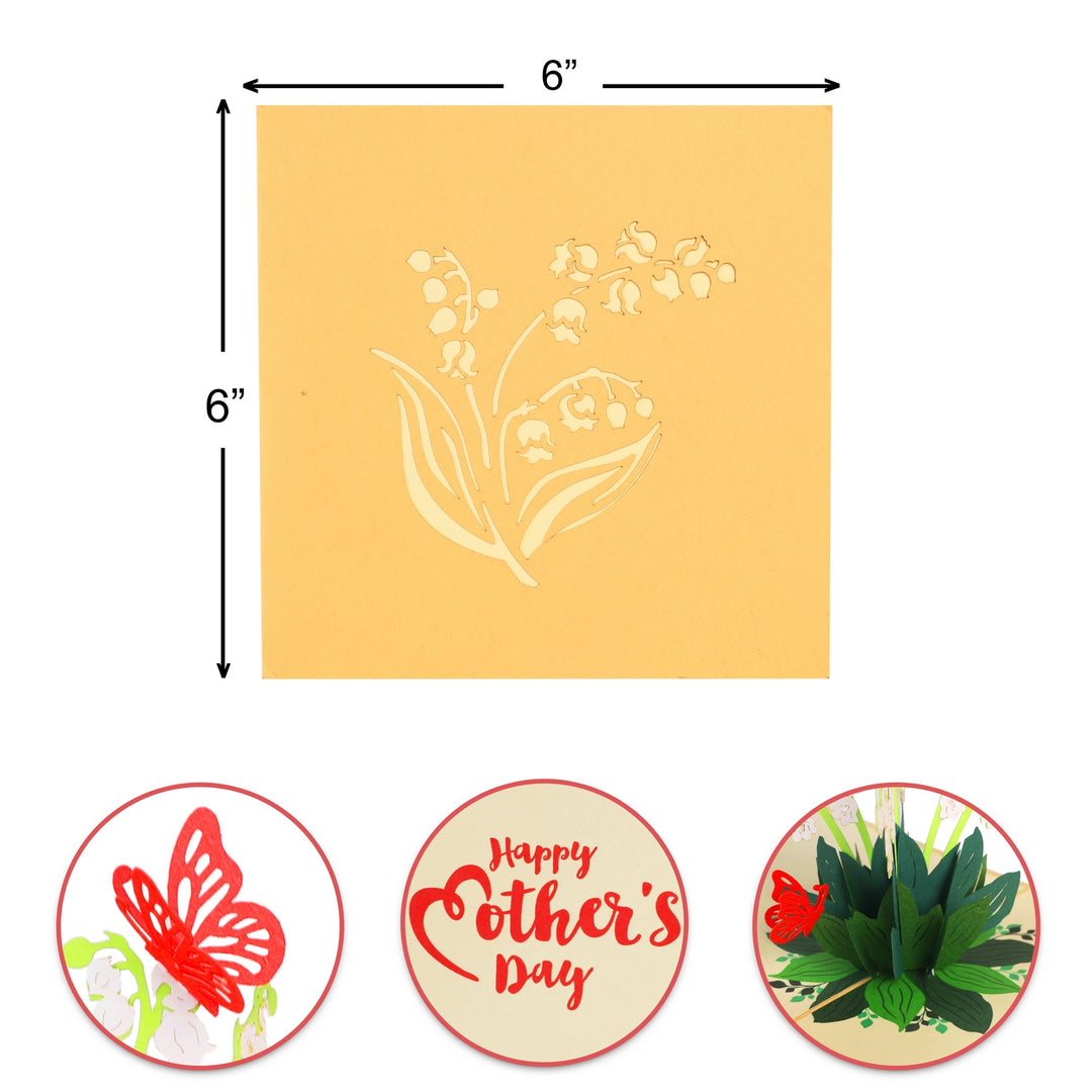 3D Lily of the Valley Flowers Pop Up Card