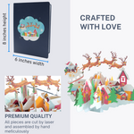 Load image into Gallery viewer, Santa Sleigh &amp; Reindeer Christmas Pop Up Card