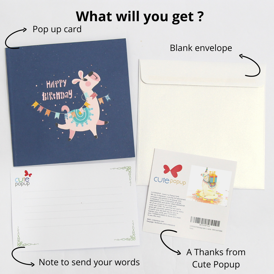 Llama Birthday Pop Up Card