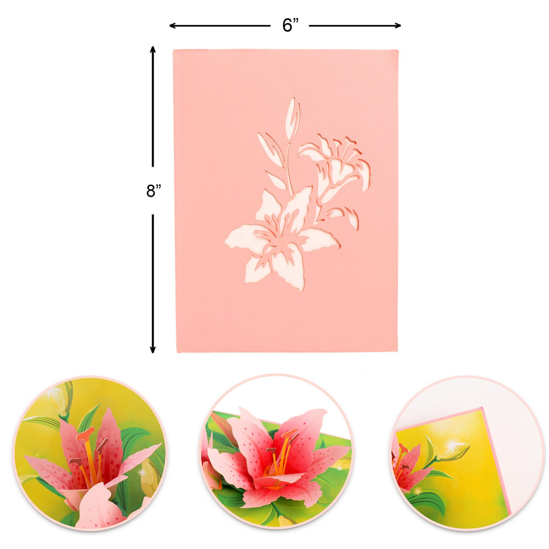 Gorgeous Lily Flowers Pop Up Card