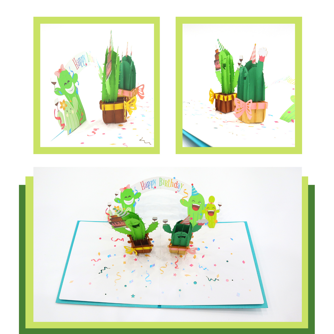 Funny Cactus Party Birthday Pop Up Card